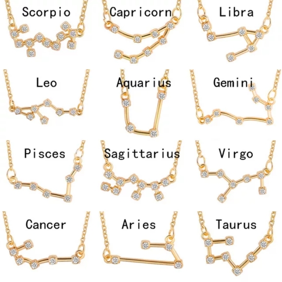 🎁🎅LIBRA GOLD CRYSTAL CONSTELLATION NECKLACE  💝 - Picture 5 of 8